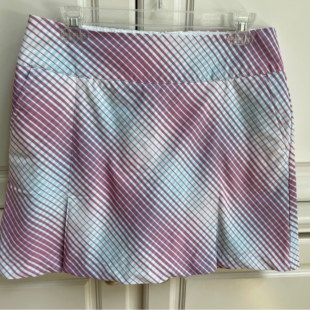 Womens Nike Golf DriFit Purple White Plaid Skorts Size 8